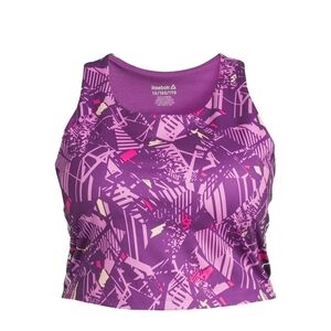NWT Reebok Med Play on Crop Tank Bra Sunset Purple